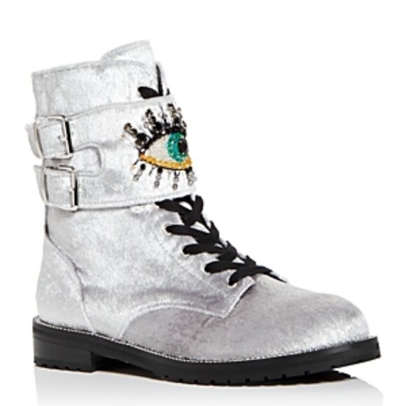 Kurt Geiger Sutton Eye Embellished Combat Boots | Size 36 | NIB | Velvet Luxe - Picture 3 of 8